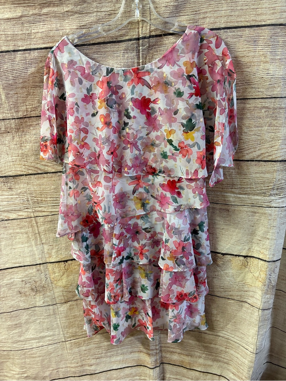 😍 Floral Layered Ruffle Women’s Top - Pink Floral